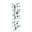 6ft Burgundy Real Touch Artificial Rose and Leaf Flower Garland Vine - Linen Luxes