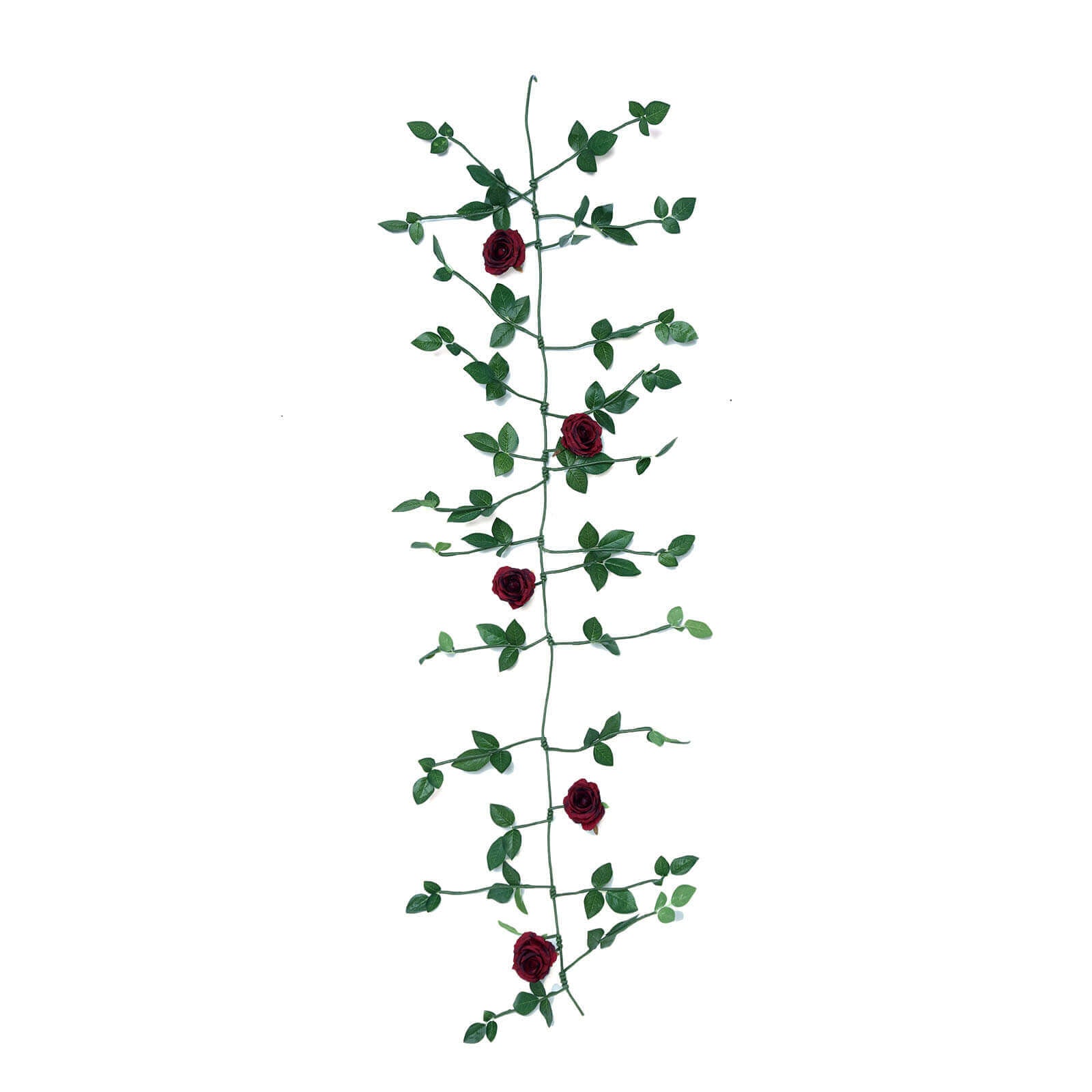 6ft Burgundy Real Touch Artificial Rose and Leaf Flower Garland Vine - Linen Luxes