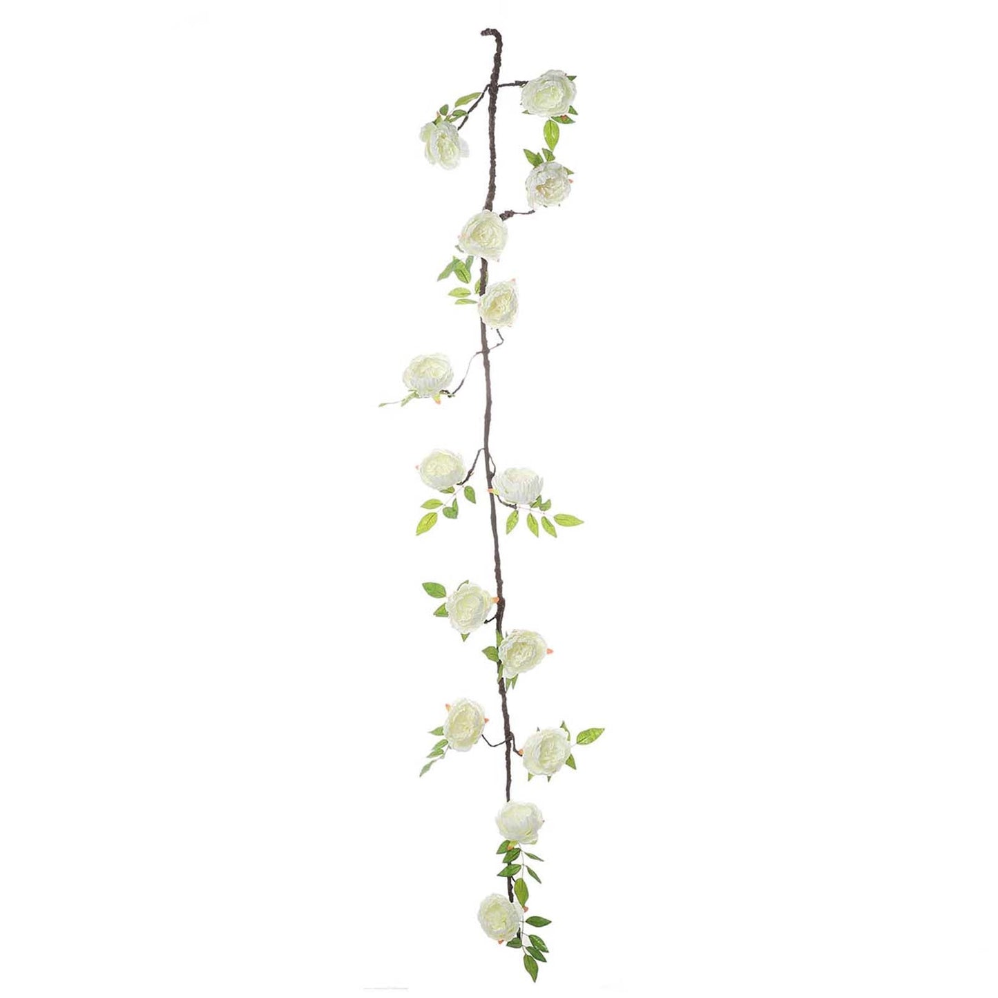 6ft Cream Artificial Silk Peony Hanging Flower Garland, Faux Vine - Linen Luxes