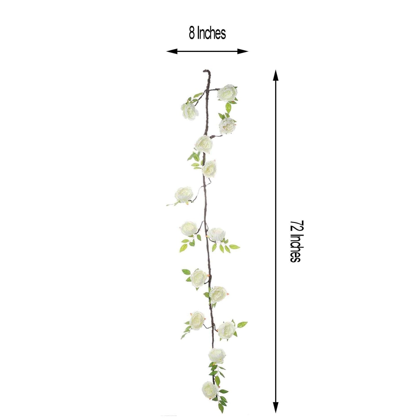 6ft Cream Artificial Silk Peony Hanging Flower Garland, Faux Vine - Linen Luxes