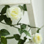 6ft Cream Real Touch Artificial Rose and Leaf Flower Garland Vine - Linen Luxes