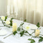 6ft Cream Real Touch Artificial Rose and Leaf Flower Garland Vine - Linen Luxes