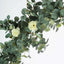 6ft Green Ivory Artificial Eucalyptus Leaf, Rose Flower Garland Vine - Linen Luxes