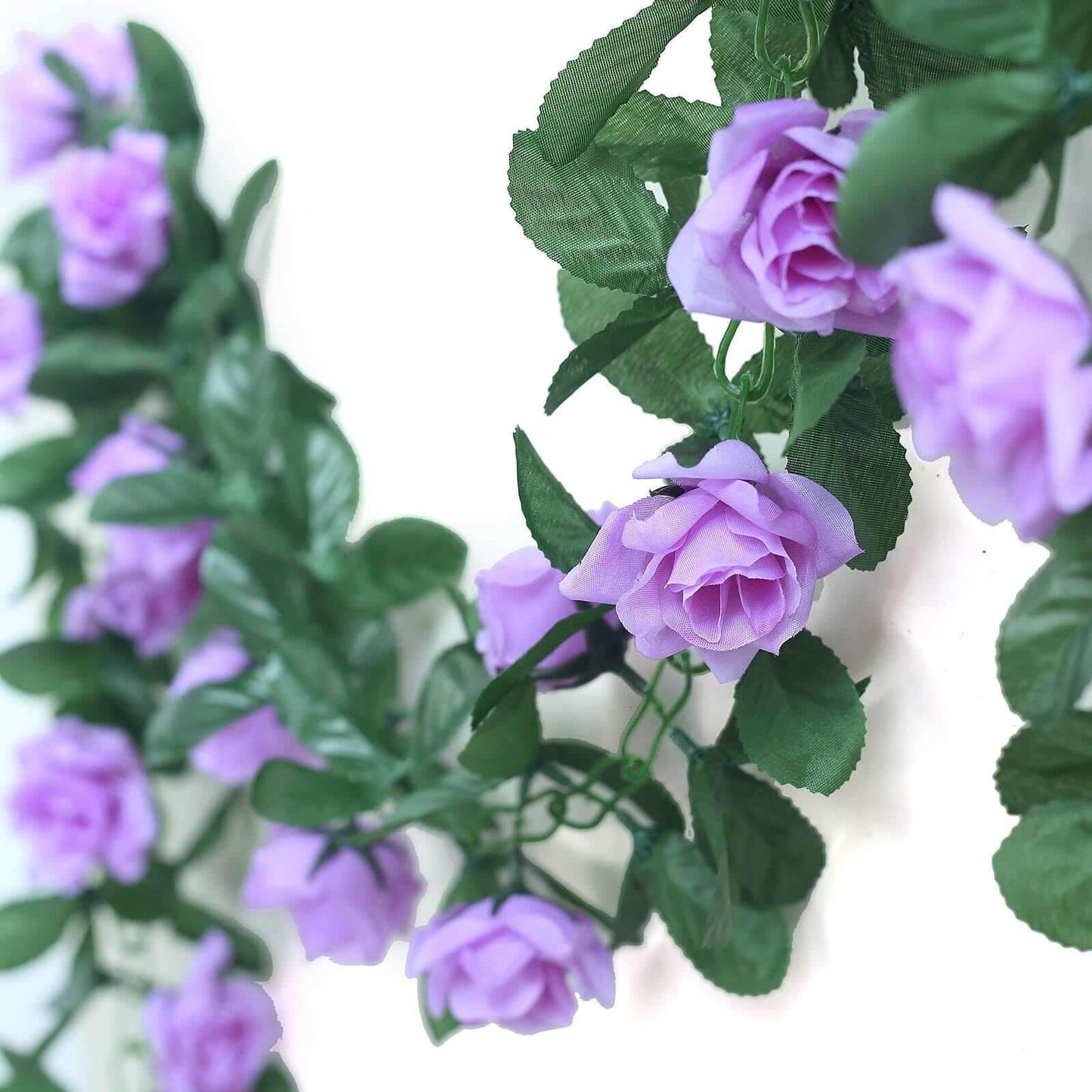6ft Lavender Lilac Artificial Silk Rose Garland UV Protected Flower Chain - Linen Luxes