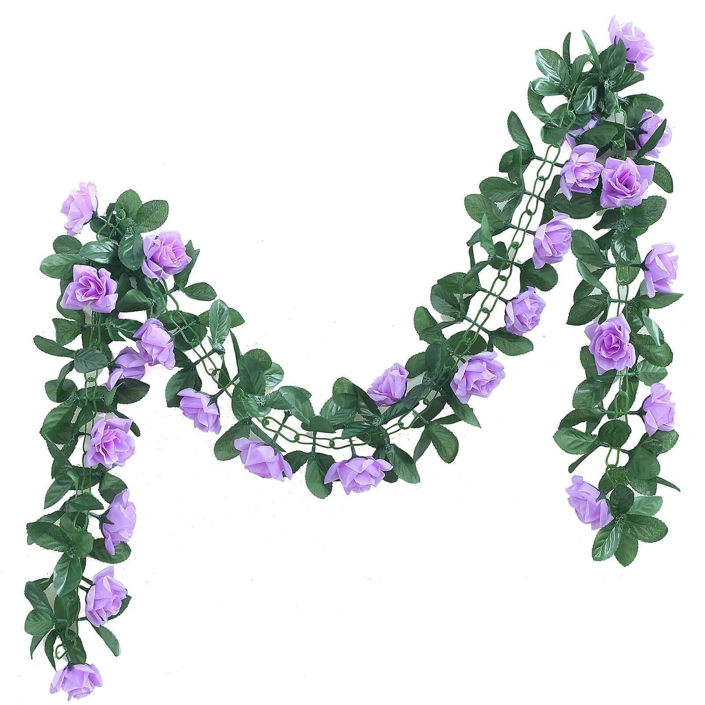 6ft Lavender Lilac Artificial Silk Rose Garland UV Protected Flower Chain - Linen Luxes