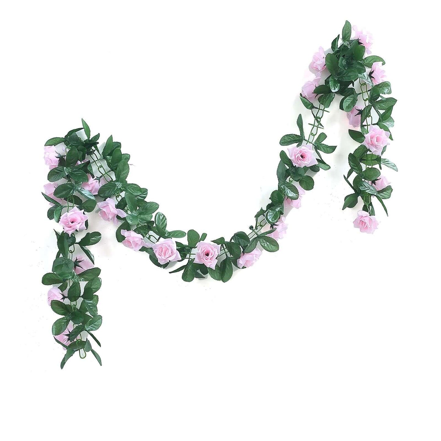 6ft Pink Artificial Silk Rose Garland UV Protected Flower Chain - Linen Luxes