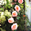 6ft Pink Artificial Silk Rose Hanging Flower Garland, Faux Vine - Linen Luxes