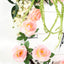 6ft Pink Artificial Silk Rose Hanging Flower Garland, Faux Vine - Linen Luxes