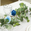 6ft Artificial Eucalyptus Garland with Royal Blue/Light Blue Silk Roses â€“ Faux Greenery Vine