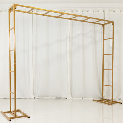 6ftx8ft Gold Rectangular Arbor - Freestanding 6' High Over the Table Stand, Backdrop Stand with Double Frame for Floral Balloon DÃ©cor
