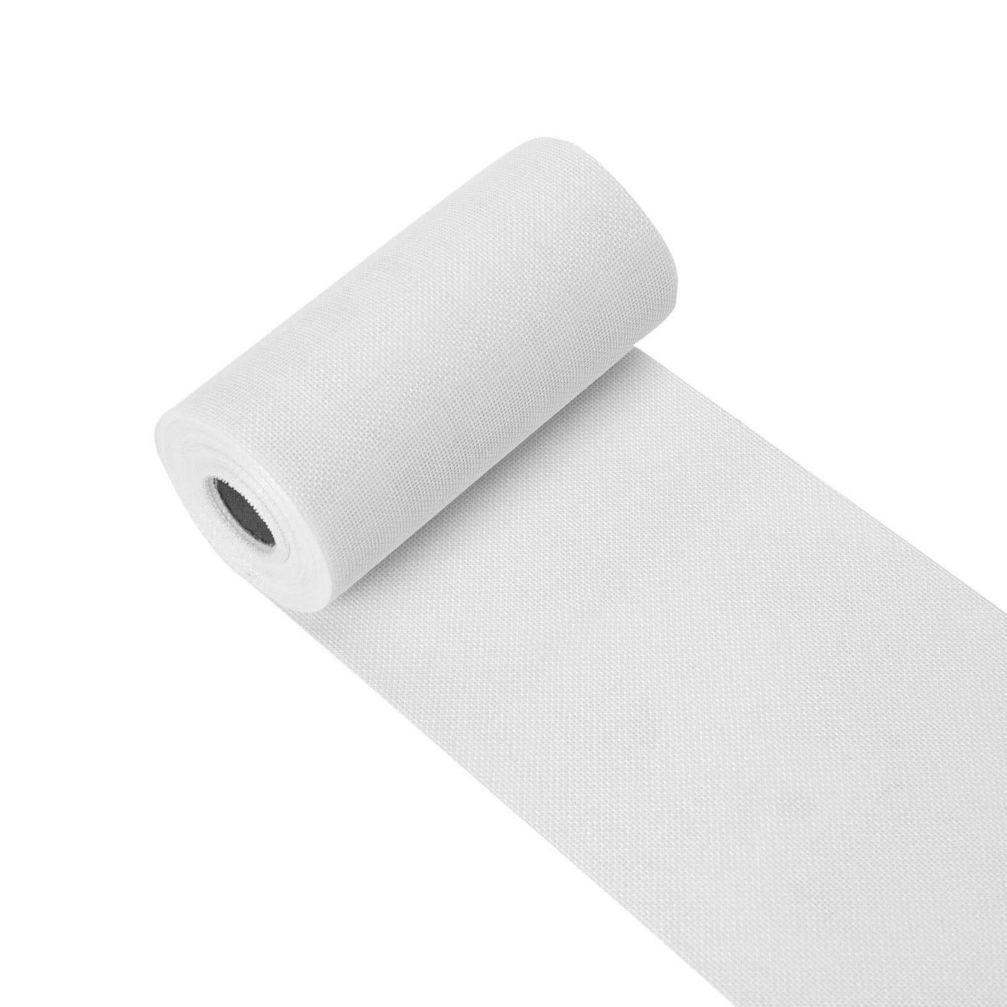 6"x10 Yards White Polyester Burlap Fabric Roll - Linen Luxes