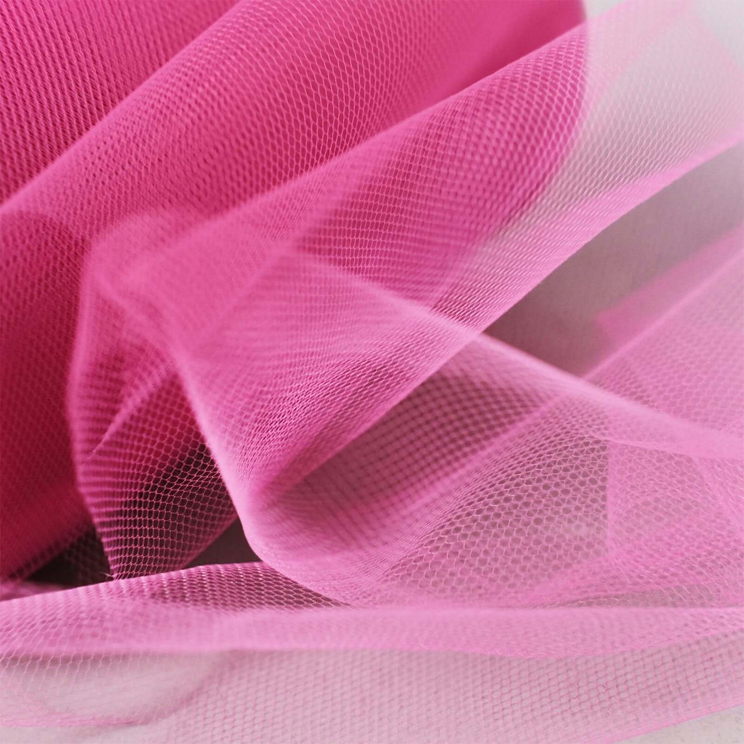 6"x100 Yards Fuchsia Tulle Fabric Bolt, Sheer Fabric Spool Roll For Crafts - Linen Luxes