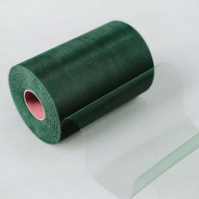 6"x100 Yards Hunter Emerald Green Tulle Fabric Bolt, Sheer Fabric Spool Roll For Crafts - Linen Luxes