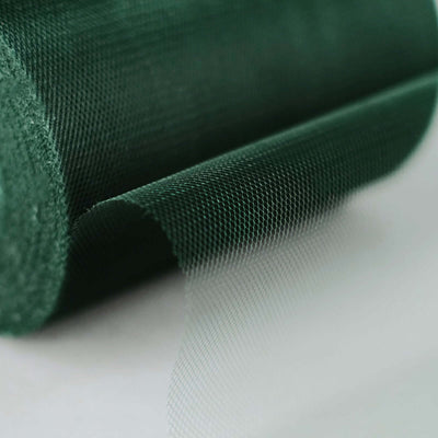 6"x100 Yards Hunter Emerald Green Tulle Fabric Bolt, Sheer Fabric Spool Roll For Crafts - Linen Luxes