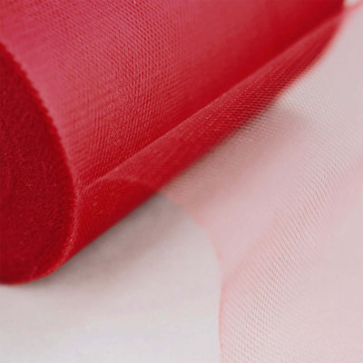 6"x100 Yards Red Tulle Fabric Bolt, Sheer Fabric Spool Roll For Crafts - Linen Luxes