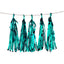 7.5ft Long Turquoise Hanging Foil Tassel Garland, Metallic Tinsel Fringe Banner Party Streamer Backdrop Decorations