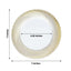 10-Pack Plastic 7" Round Dessert Plates in White with Gold Swirl Rim - Disposable Salad Plates for Classy Events & Banquets