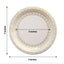 25-Pack Paper 7" Round Dessert Plates in White with Gold Basketweave Rim