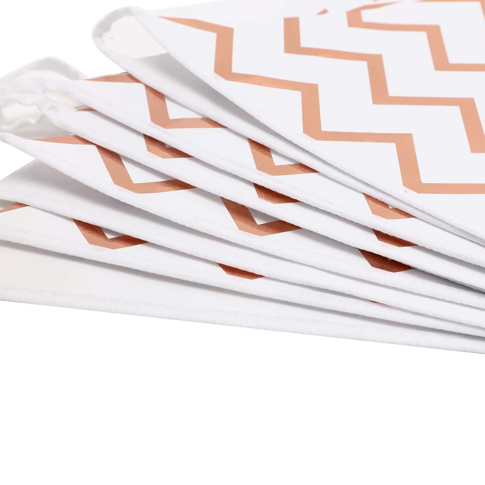 7.5ft Rose Gold Chevron Print Triangle Pennant Flag Party Banner - Clearance SALE - Linen Luxes