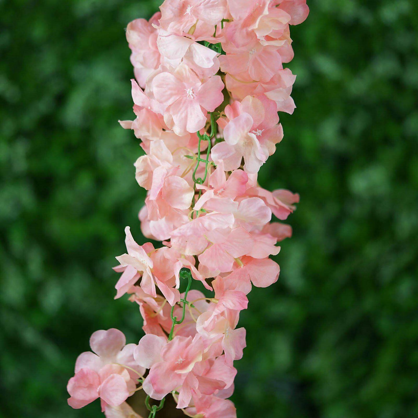 7ft Blush Artificial Silk Hydrangea Hanging Flower Garland Vine - Linen Luxes