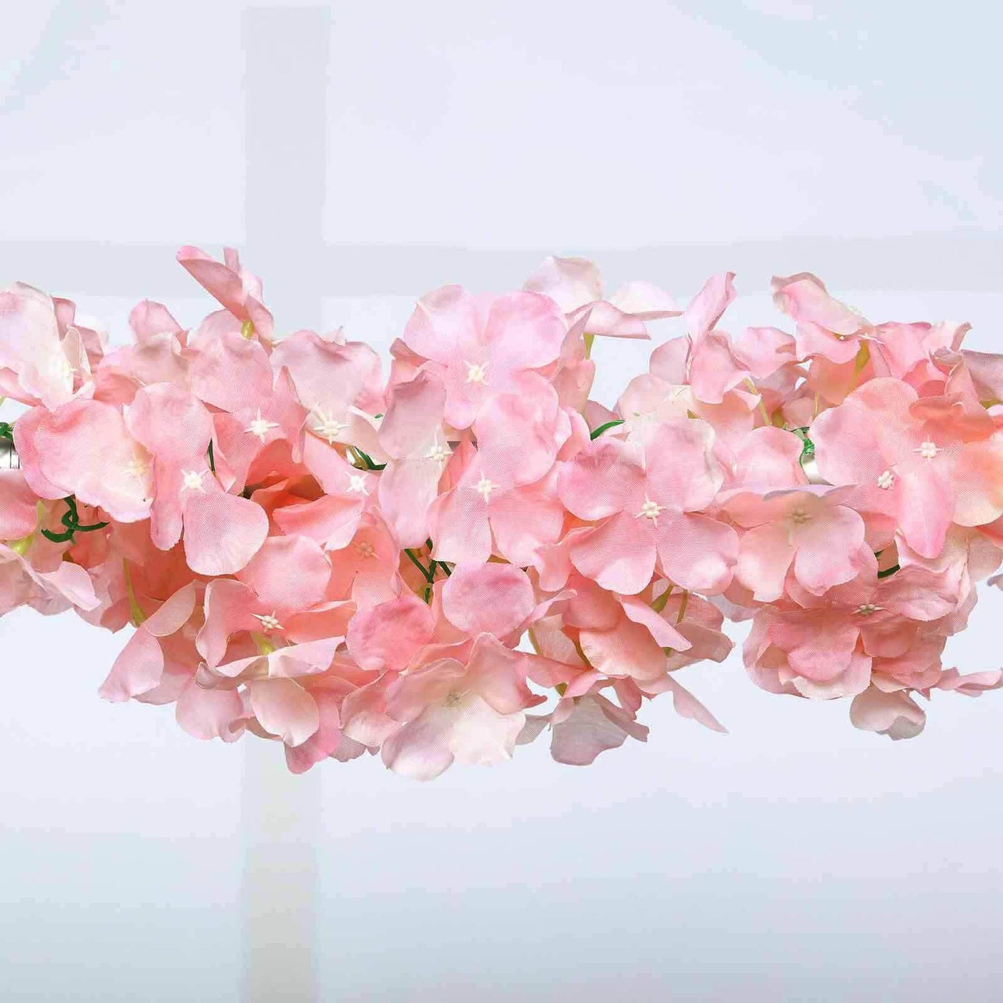 7ft Blush Artificial Silk Hydrangea Hanging Flower Garland Vine - Linen Luxes