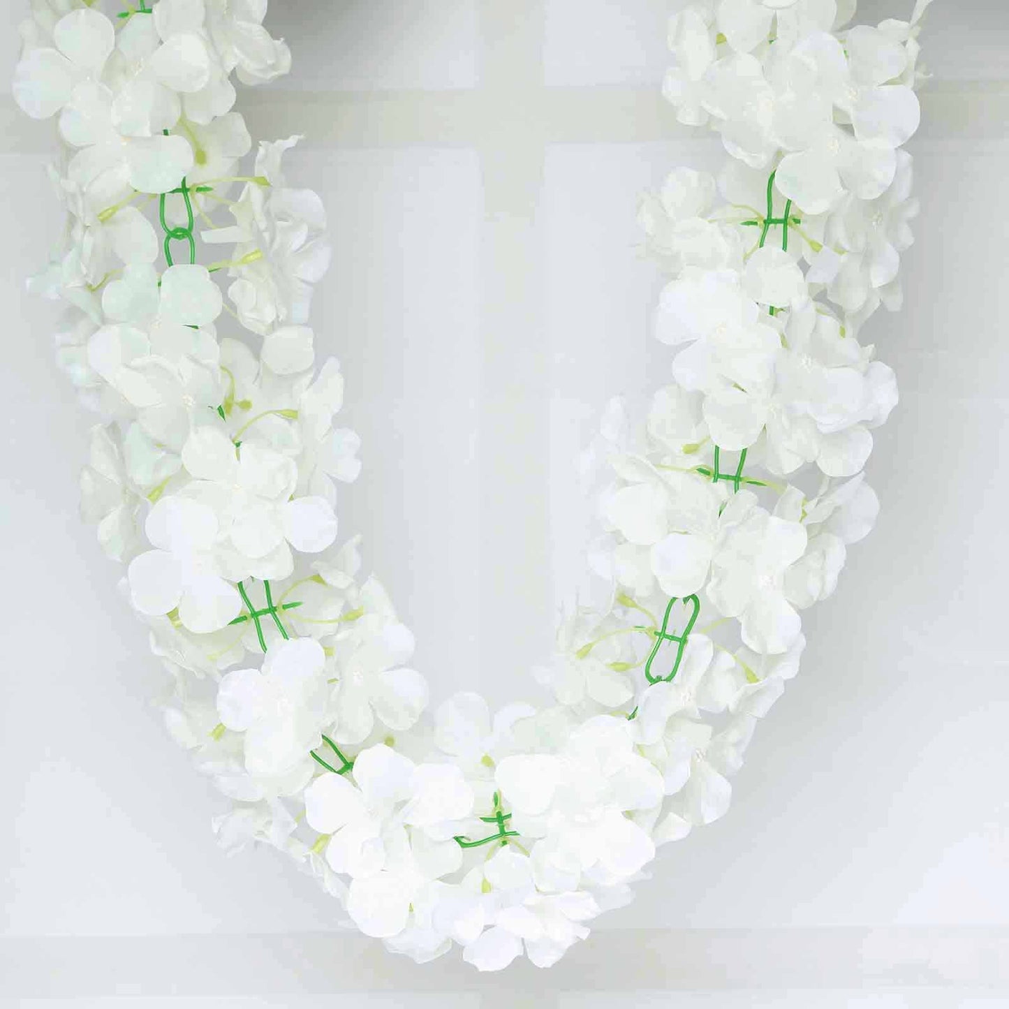 7ft Cream Artificial Silk Hydrangea Hanging Flower Garland Vine - Linen Luxes