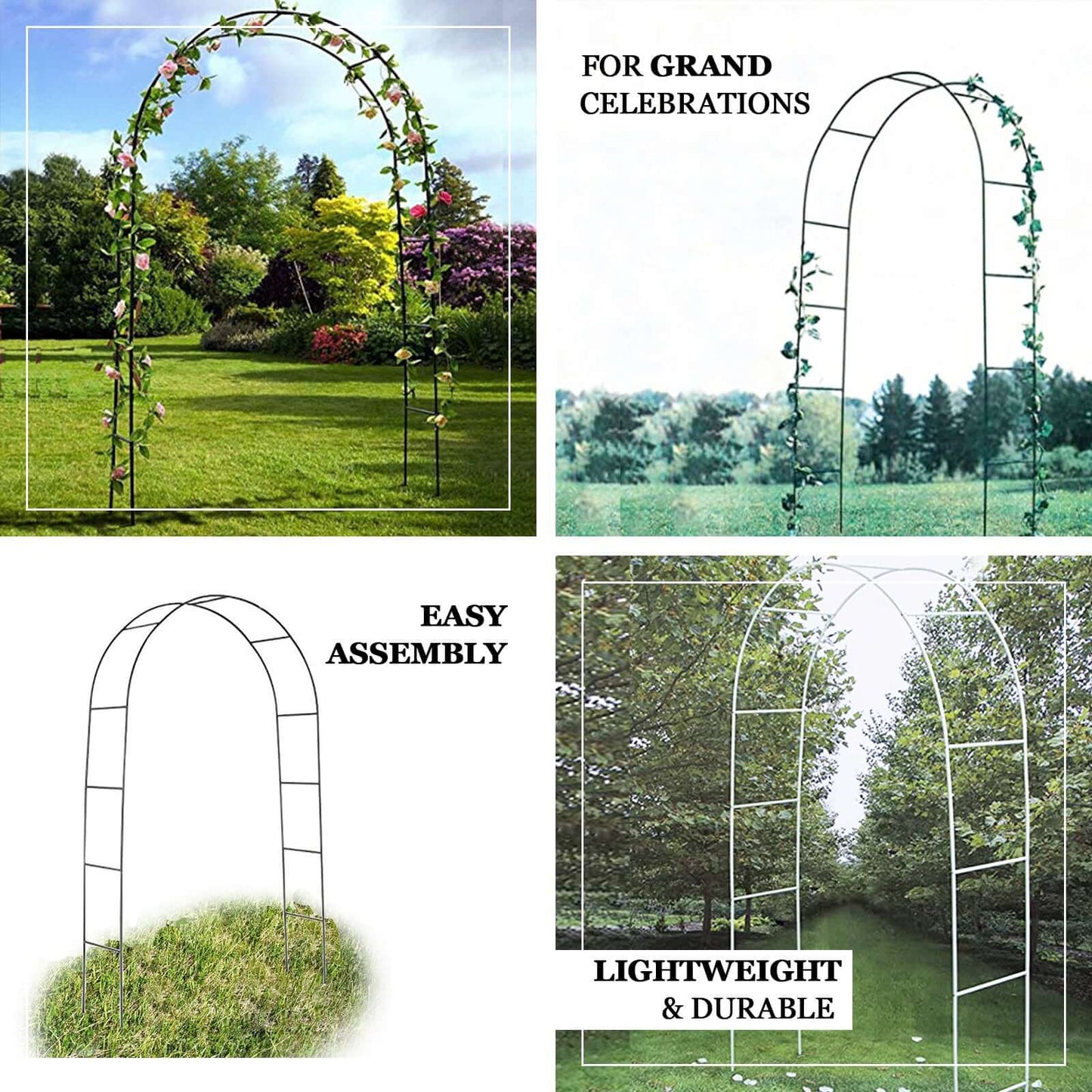 7ft Metal Wedding Arch, Flower Frame Arbor Backdrop Stand - Linen Luxes