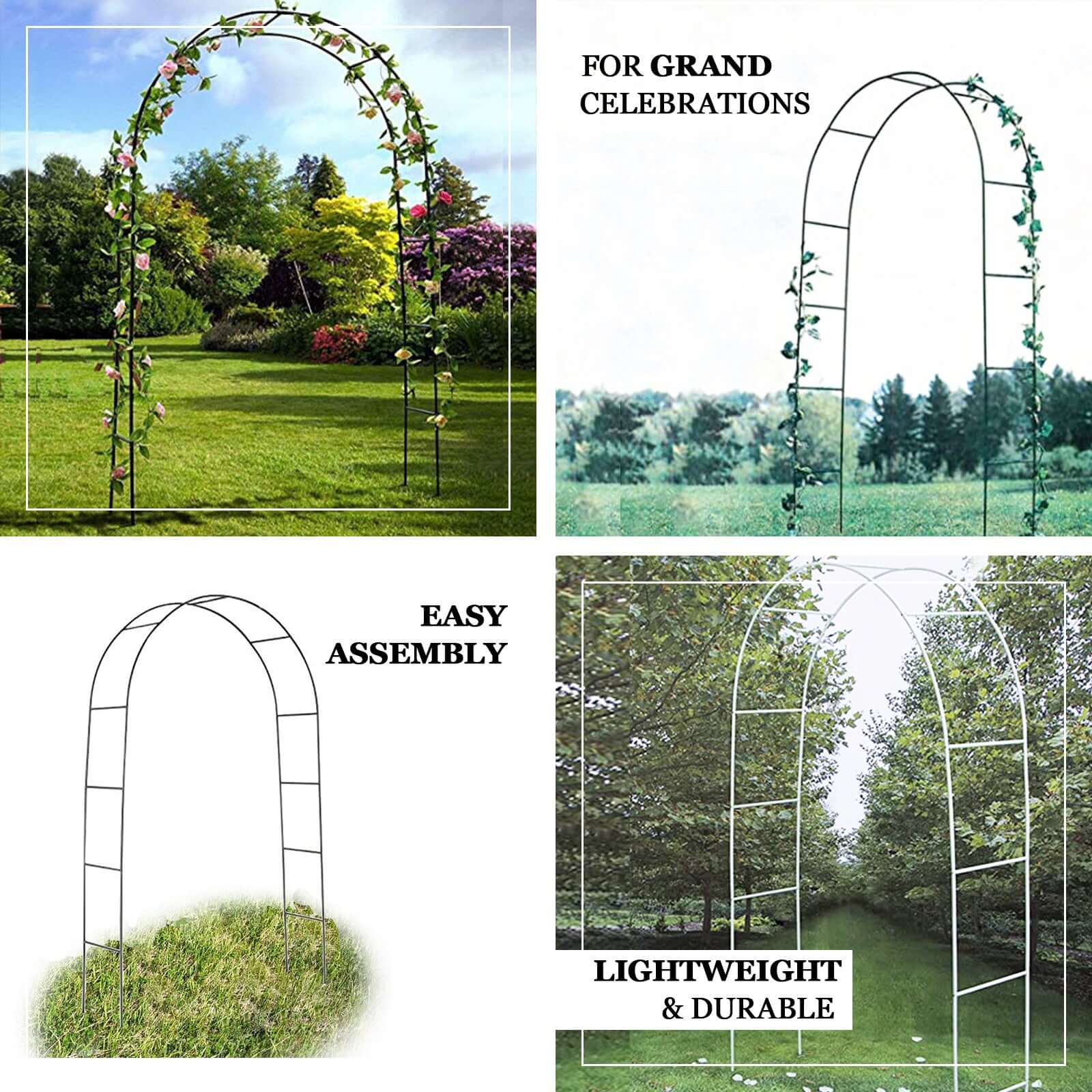7ft Metal Wedding Arch, Flower Frame Arbor Backdrop Stand - Linen Luxes