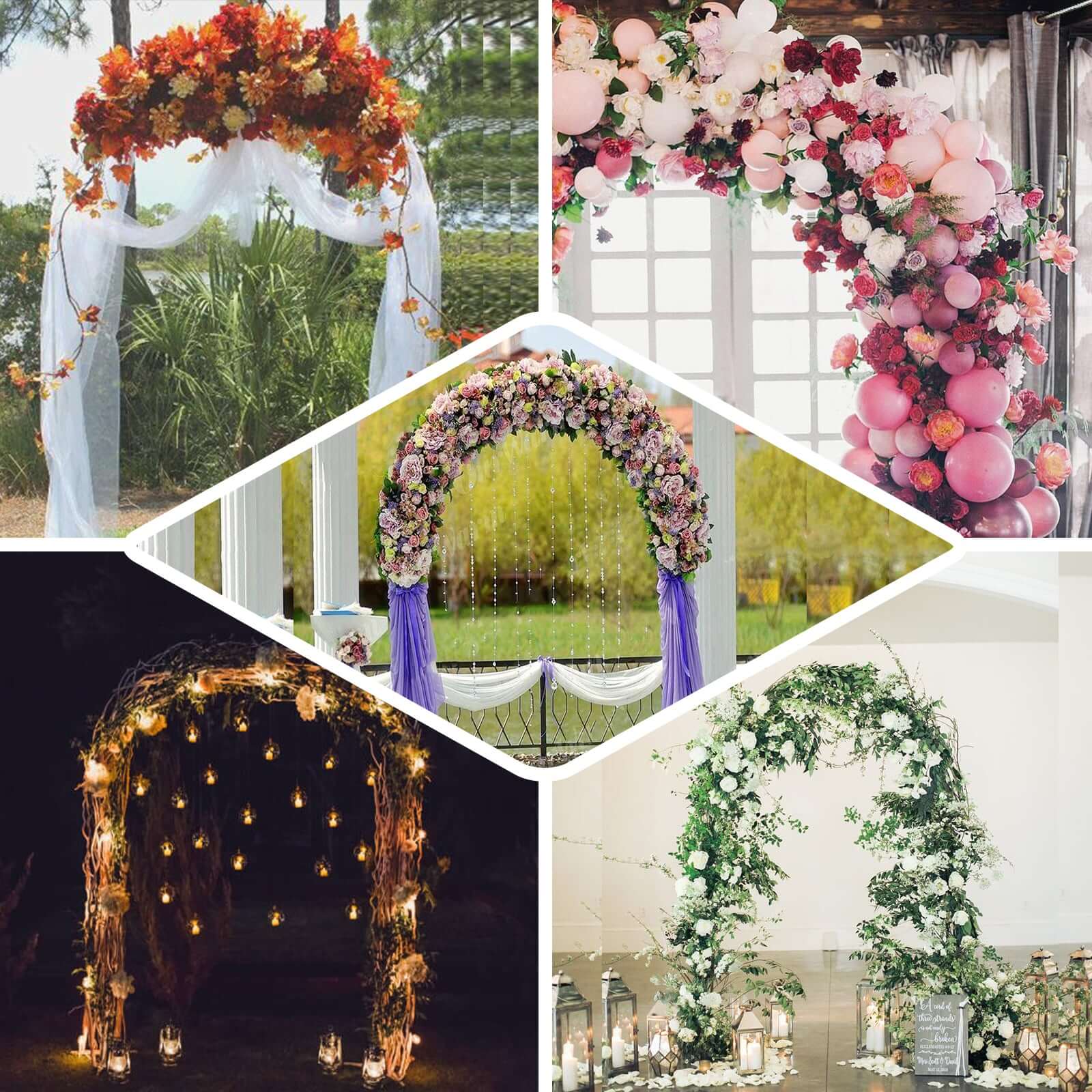 7ft Metal Wedding Arch, Flower Frame Arbor Backdrop Stand - Linen Luxes