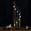 8 Arm Cluster Taper Candle Holder Gold - Stunning Large Candle Arrangement With Clear Glass Shades for Grand Banquets & Celebrations 42" - Linen Luxes