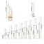 8 Arm Cluster Taper Candle Holder Gold - Stunning Large Candle Arrangement With Clear Glass Shades for Grand Banquets & Celebrations 42" - Linen Luxes
