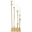 8 Arm Cluster Taper Candle Holder Gold - Stunning Large Candle Arrangement With Clear Glass Shades for Grand Banquets & Celebrations 42" - Linen Luxes