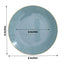 10-Pack Plastic 8" Round Dessert Plates in Dusty Blue with Gold Rim - Glossy Disposable Appetizer Salad Plates