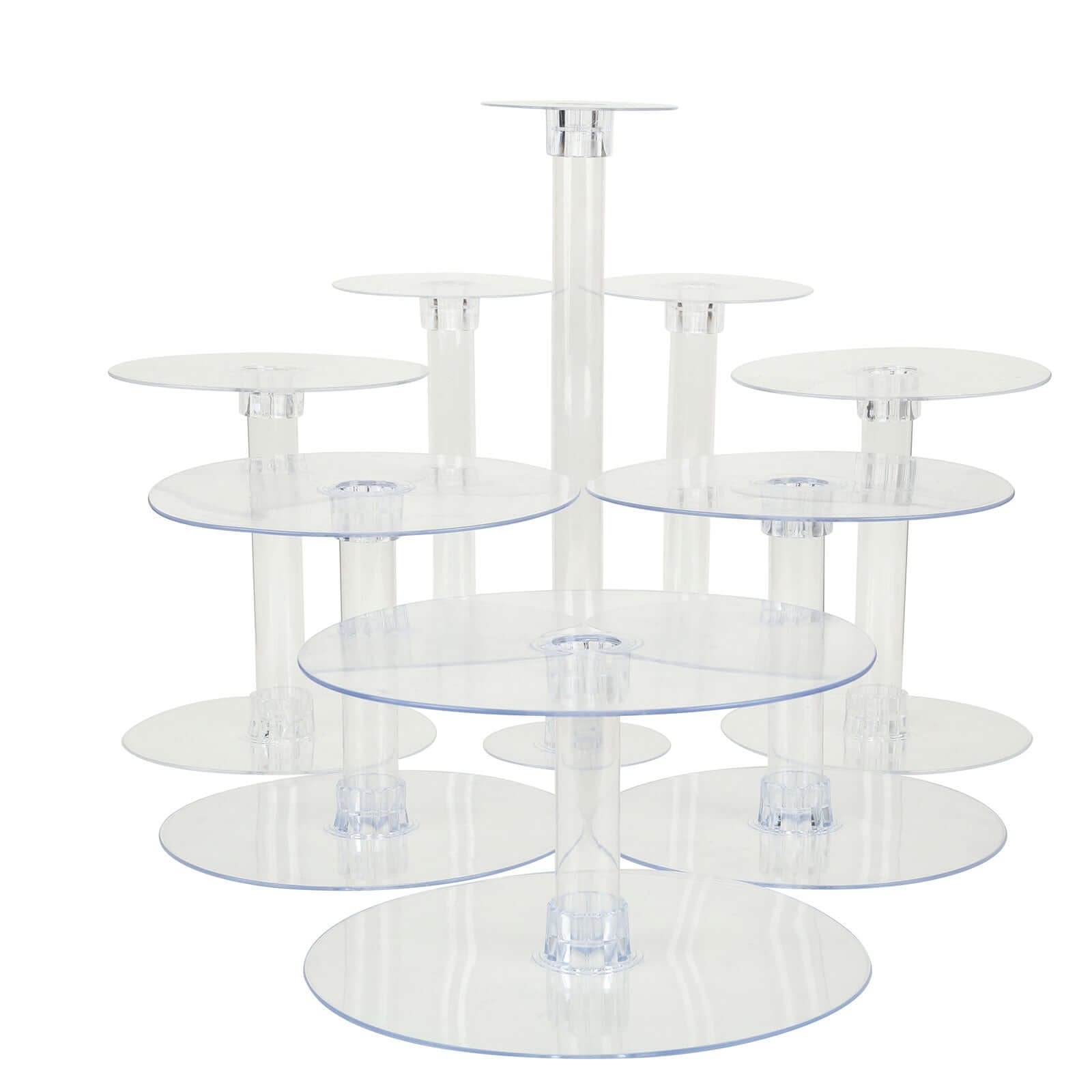 8 - Tier Acrylic Cake Stand Set Clear - Assorted Sizes for Buffet Party Tables - Linen Luxes
