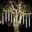 8 Tubes LED Hanging String Lights Icicle Design Clear - Waterproof Snowfall Effect 12" - Linen Luxes
