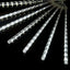 8 Tubes LED Hanging String Lights Icicle Design Clear - Waterproof Snowfall Effect 12" - Linen Luxes