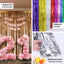 8ft Champagne Metallic Tinsel Foil Fringe Doorway Curtain Party Backdrop - Linen Luxes