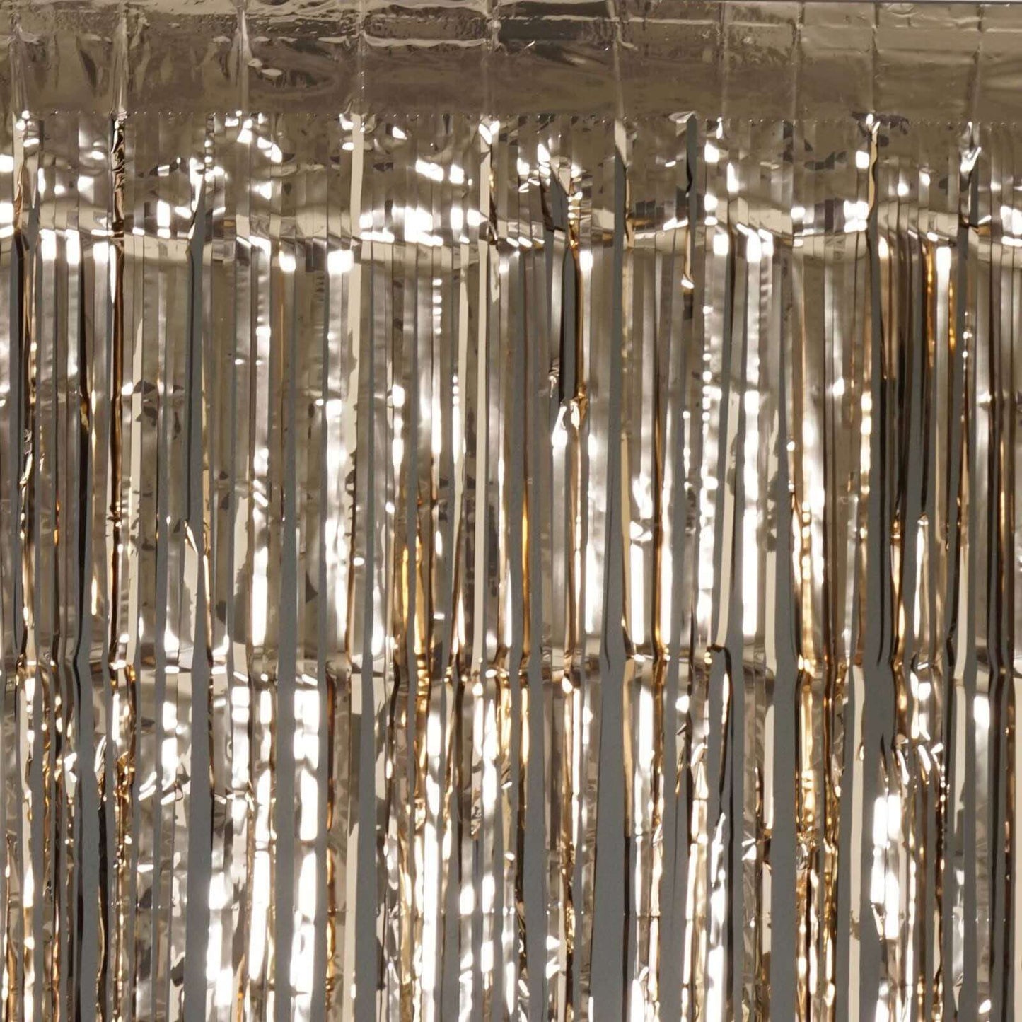 8ft Champagne Metallic Tinsel Foil Fringe Doorway Curtain Party Backdrop - Linen Luxes