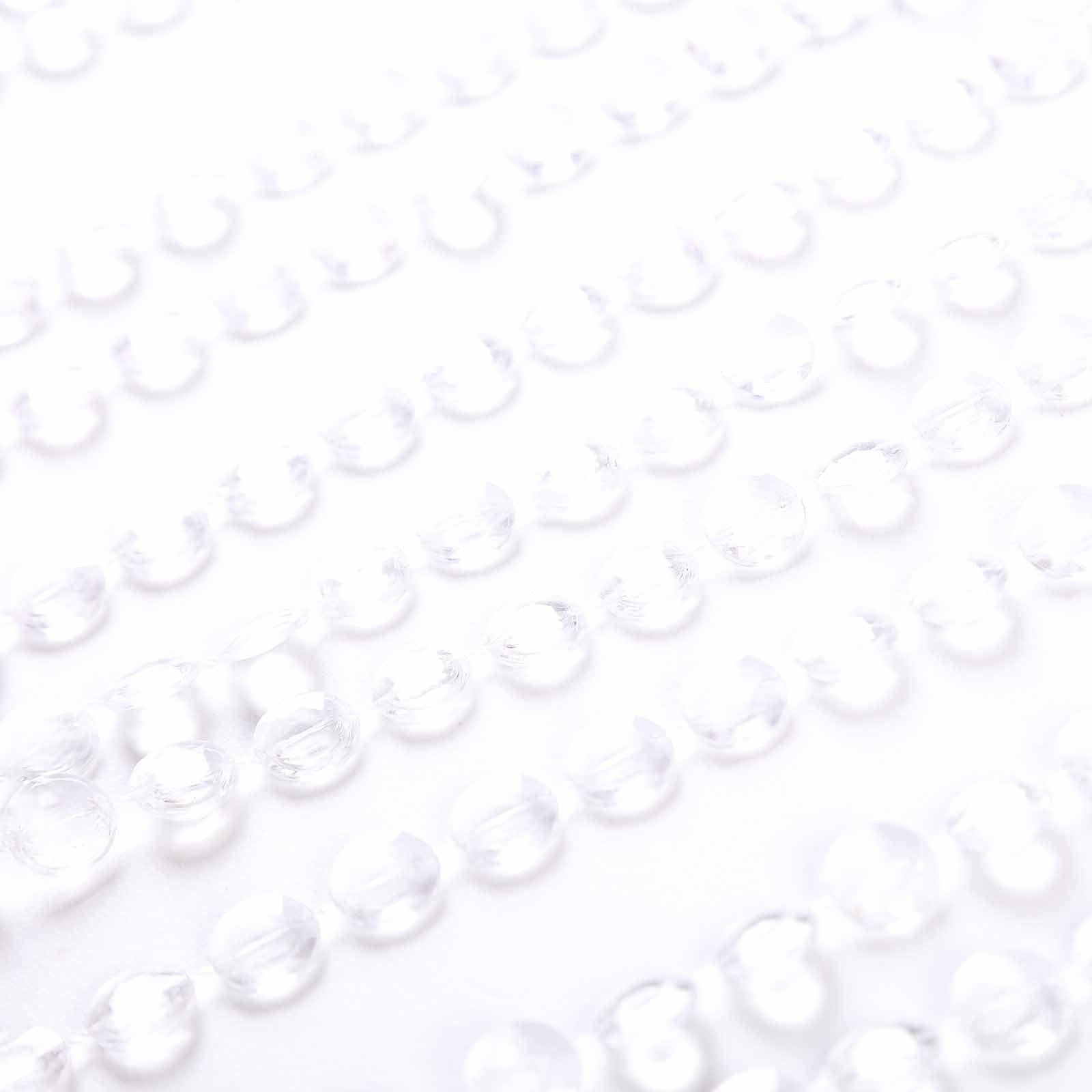 8ft Crystal Diamond Beaded Curtain with Plastic Rod and Adjustable Hooks - Linen Luxes