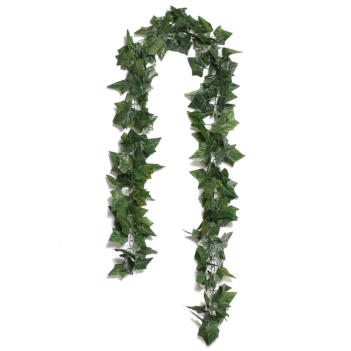 8ft Dark Green UV Protected Artificial Silk Ivy Leaf Garland Vine, Outdoor Indoor - Linen Luxes
