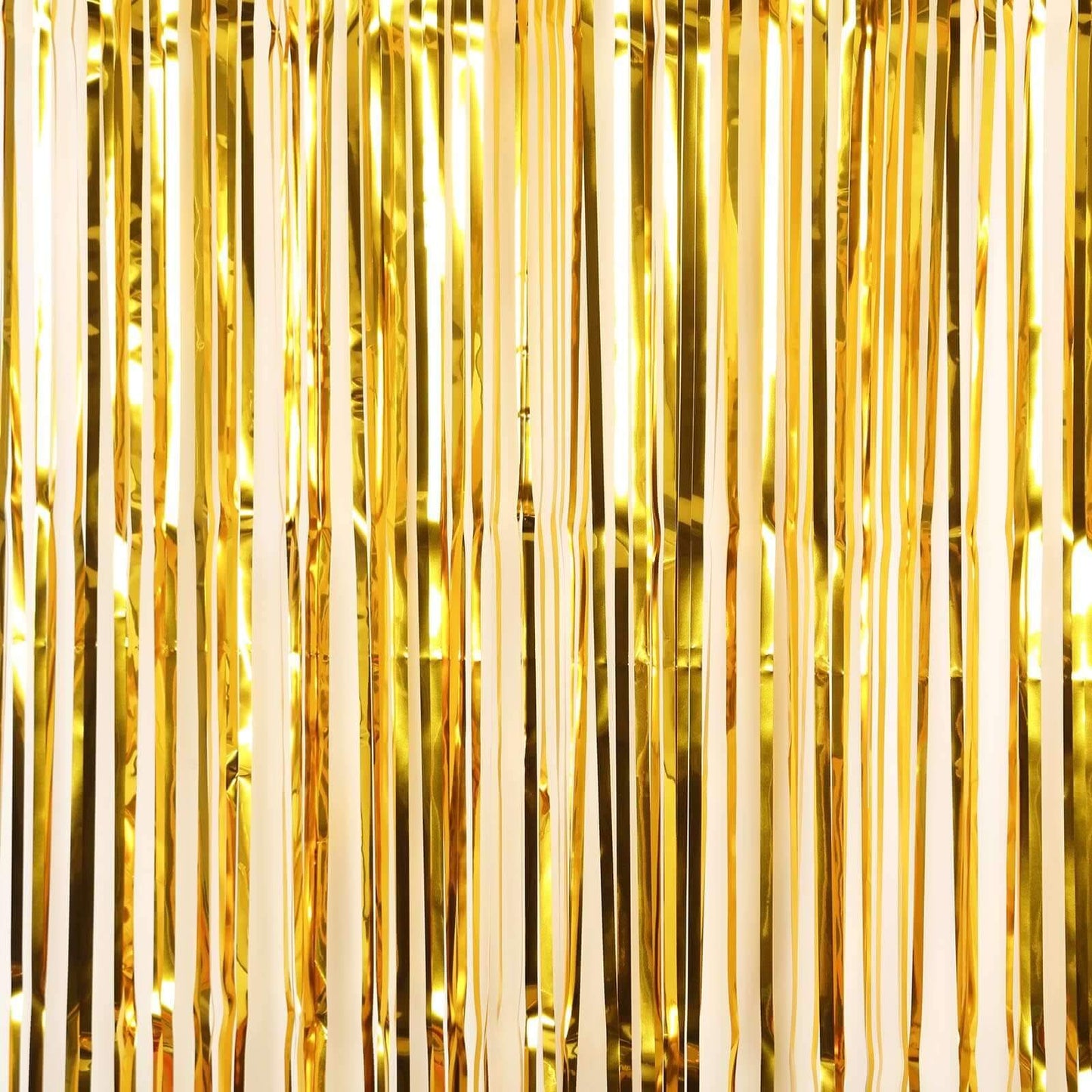 8ft Gold Metallic Tinsel Foil Fringe Doorway Curtain Party Backdrop - Linen Luxes