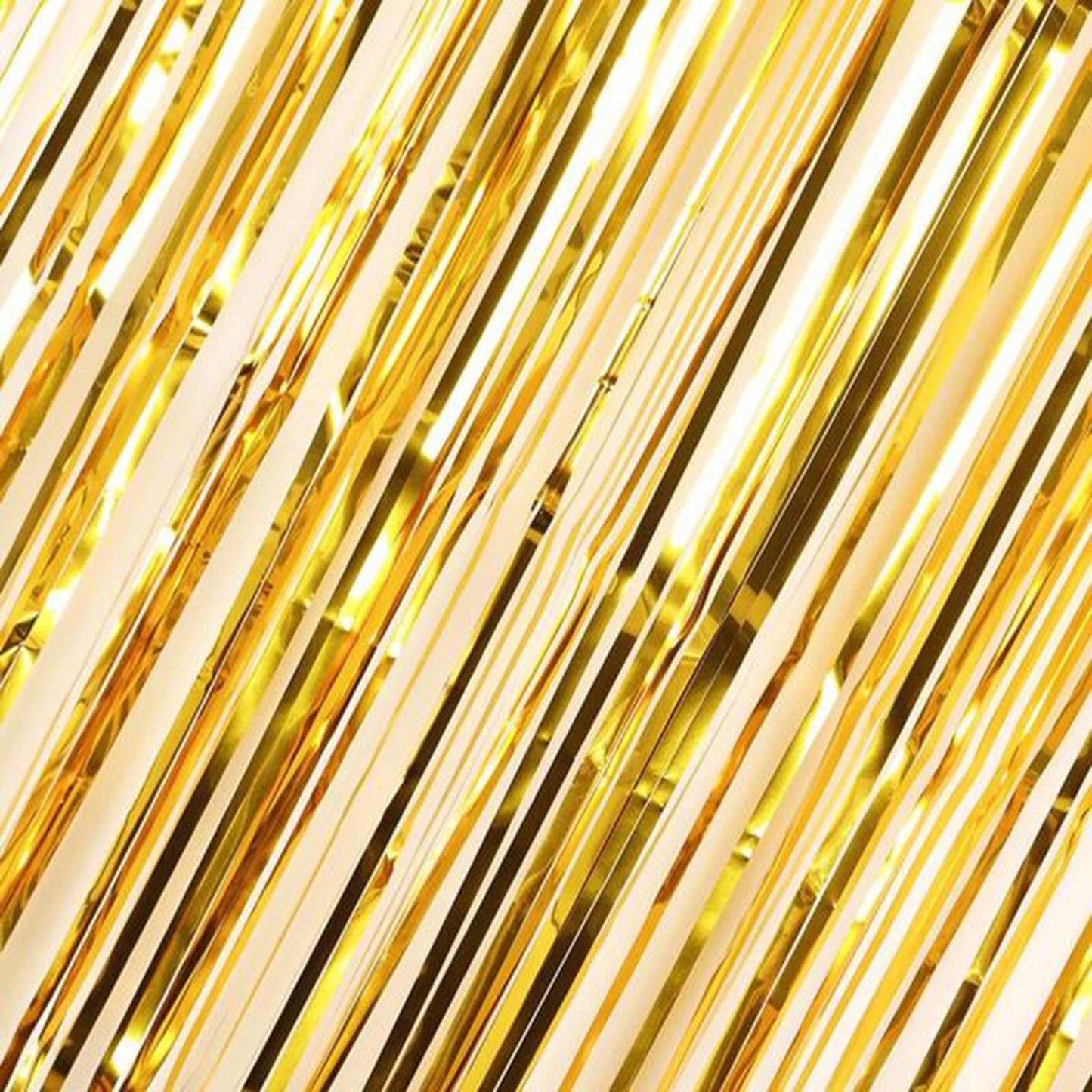 8ft Gold Metallic Tinsel Foil Fringe Doorway Curtain Party Backdrop - Linen Luxes