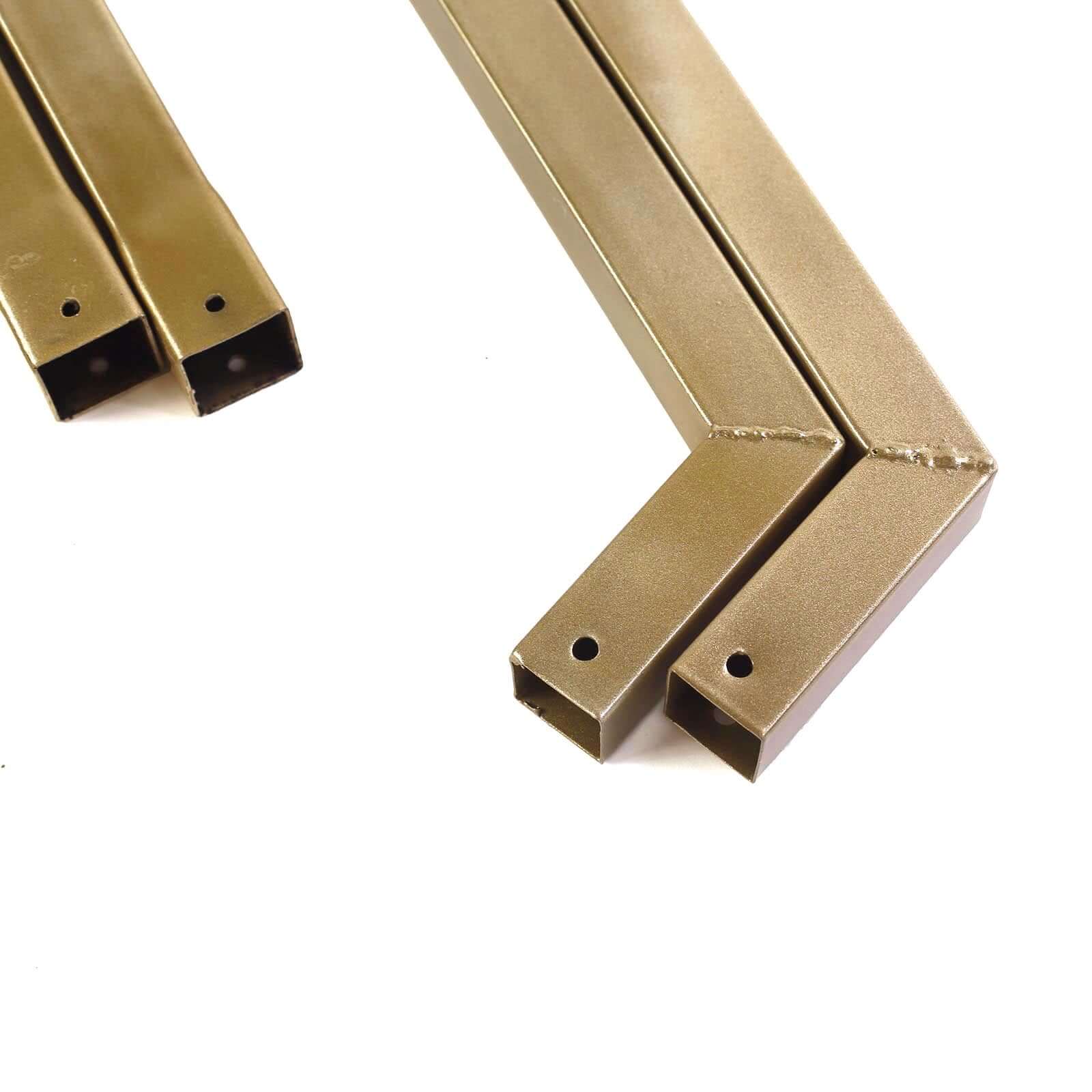 8ft Heavy Duty Gold Metal Hexagonal Wedding Arbor Photo Backdrop Stand - Linen Luxes