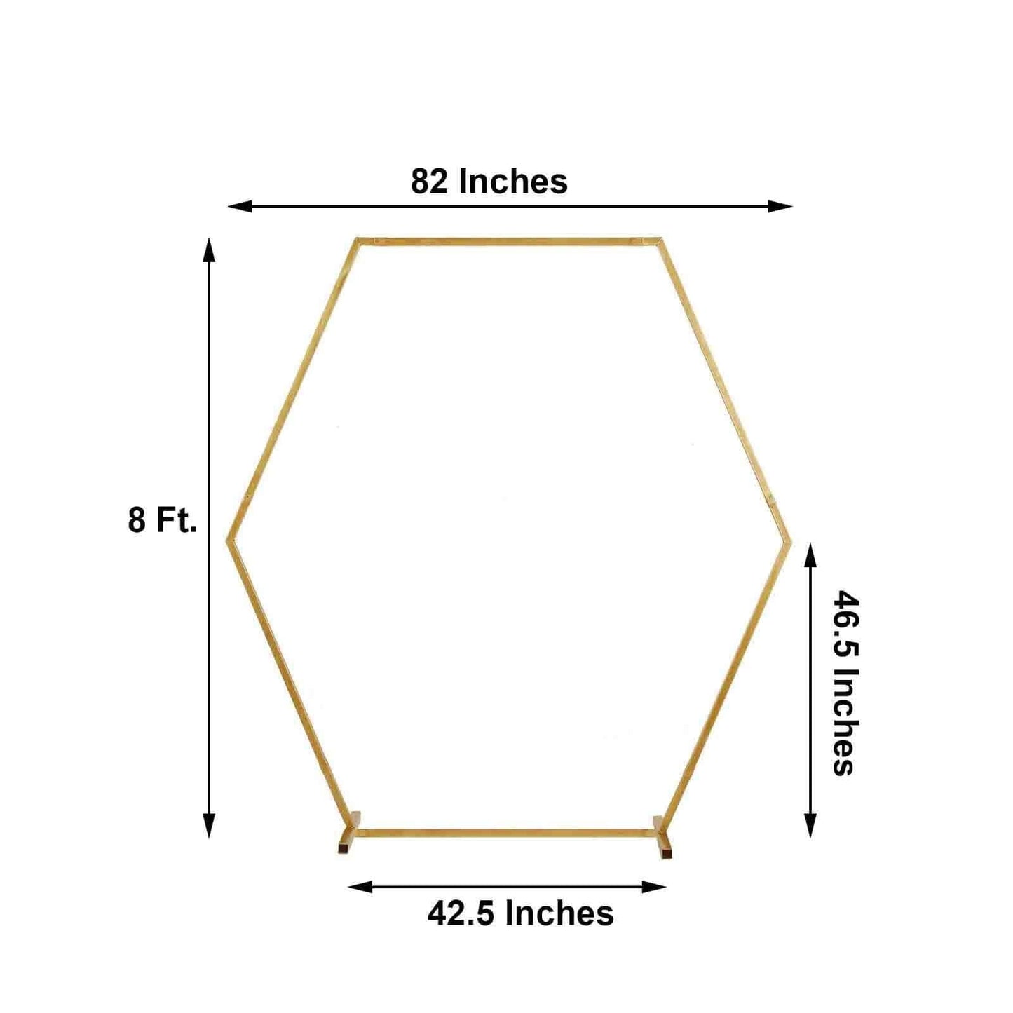 8ft Heavy Duty Gold Metal Hexagonal Wedding Arbor Photo Backdrop Stand - Linen Luxes
