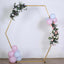 8ft Heavy Duty Gold Metal Hexagonal Wedding Arbor Photo Backdrop Stand - Linen Luxes