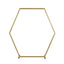 8ft Heavy Duty Gold Metal Hexagonal Wedding Arbor Photo Backdrop Stand - Linen Luxes
