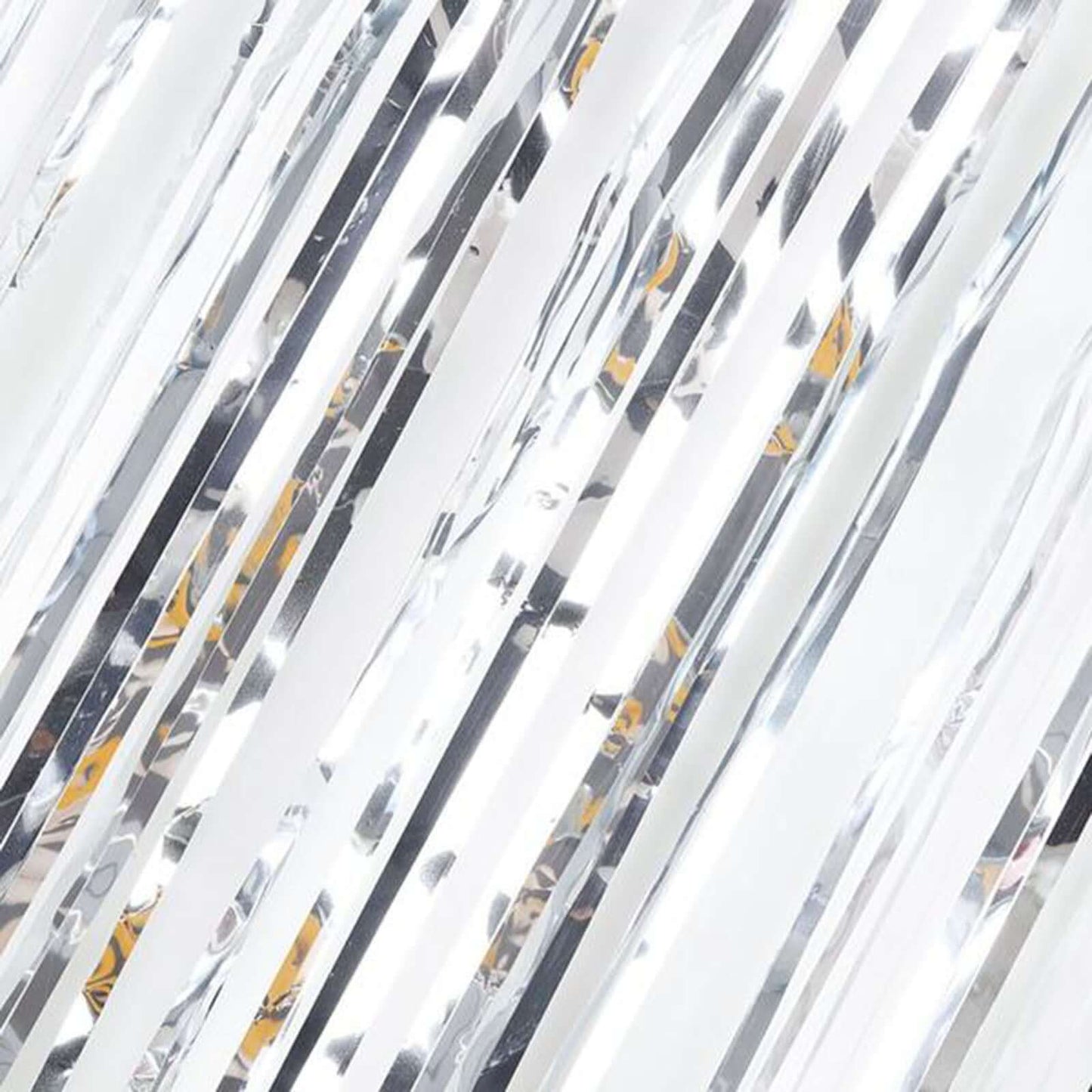 8ft Silver Metallic Tinsel Foil Fringe Doorway Curtain Party Backdrop - Linen Luxes