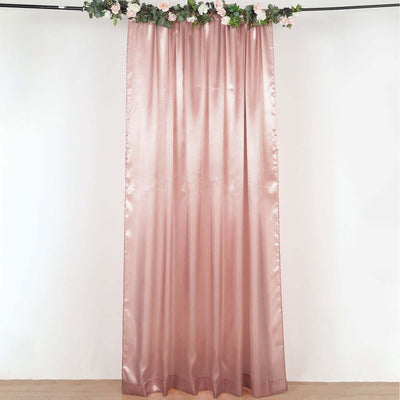 8ftx10ft Dusty Rose Satin Event Curtain Drapes, Backdrop Event Panel
