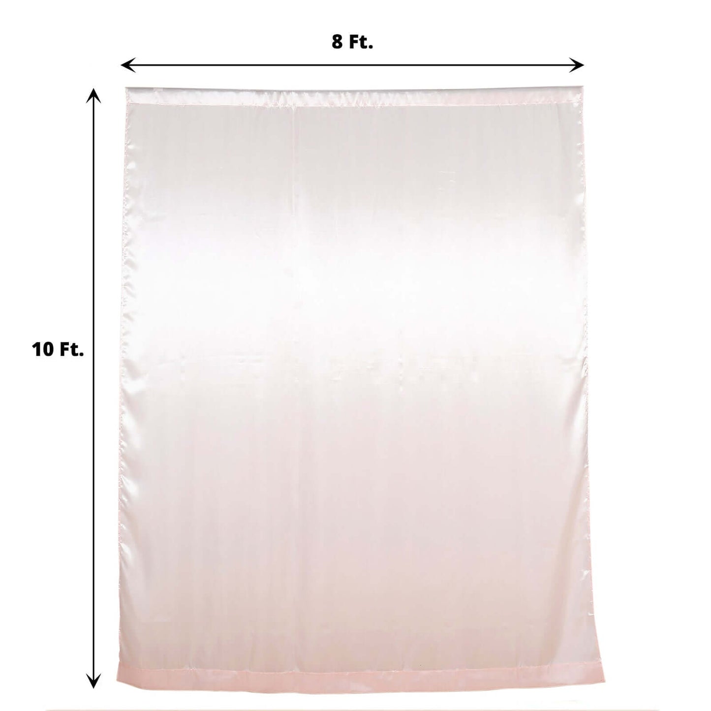 8ftx10ft Blush Satin Event Curtain Drapes, Backdrop Event Panel