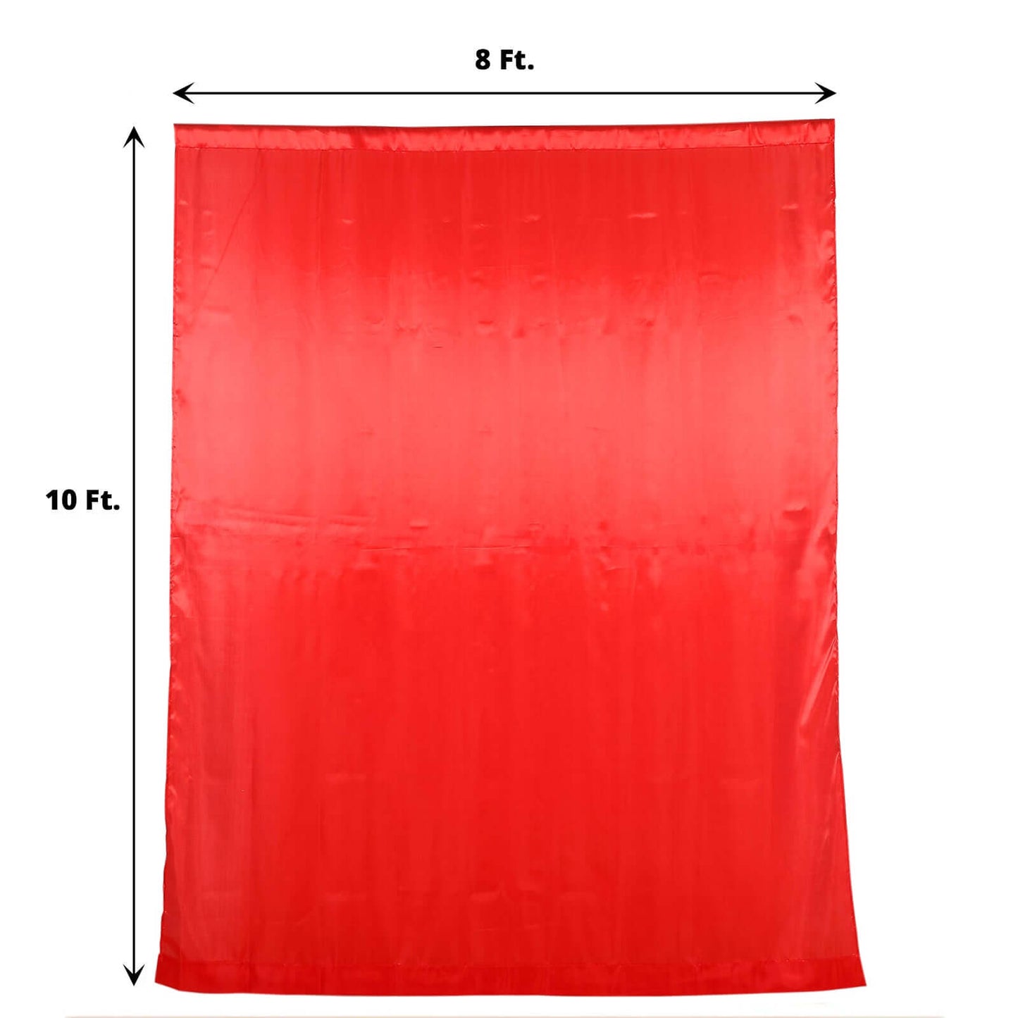 8ftx10ft Red Satin Event Curtain Drapes, Backdrop Event Panel